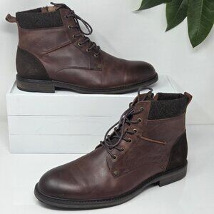 Rodd & Gunn Mens Boots EU 35 US 12 Duntroon Military Brown Leather Lace Zip Lug